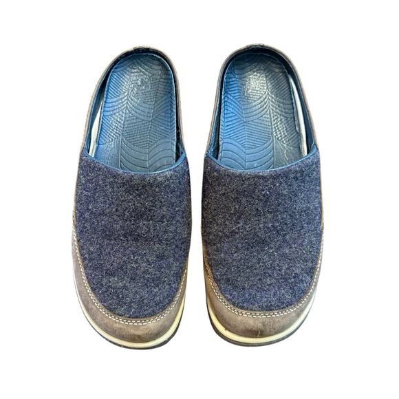 Chaco Women’s Quinn gray wool clog w brown leather tri size 6.5 - Picture 2 of 5